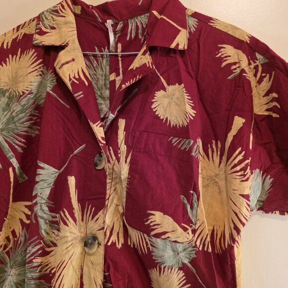 Free People Palm Leaf Malibu Hawaiian Romper XS - Picture 2 of 6